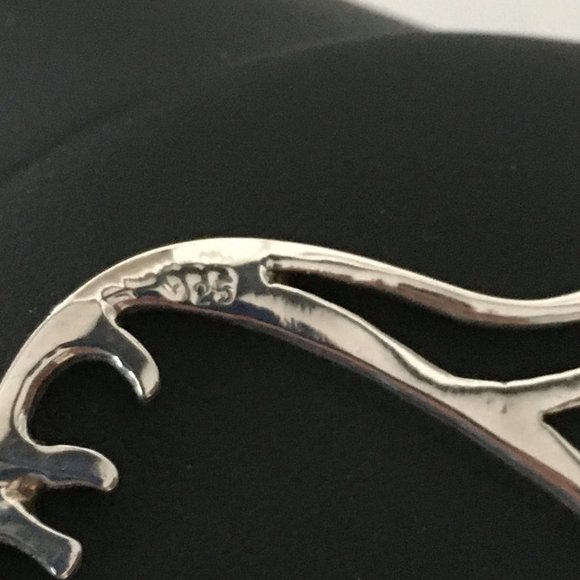 Vintage Solid Sterling Silver Cat Brooch Pin MINT - Picture 6 of 8